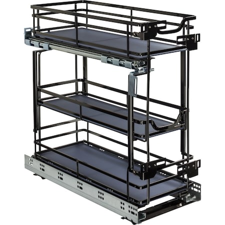 Hardware Resources 8" Black Nickel STORAGE WITH STYLE Metal "No Wiggle" Under Drawer Base Pullout, Preassembled SWS-DBPO8BN